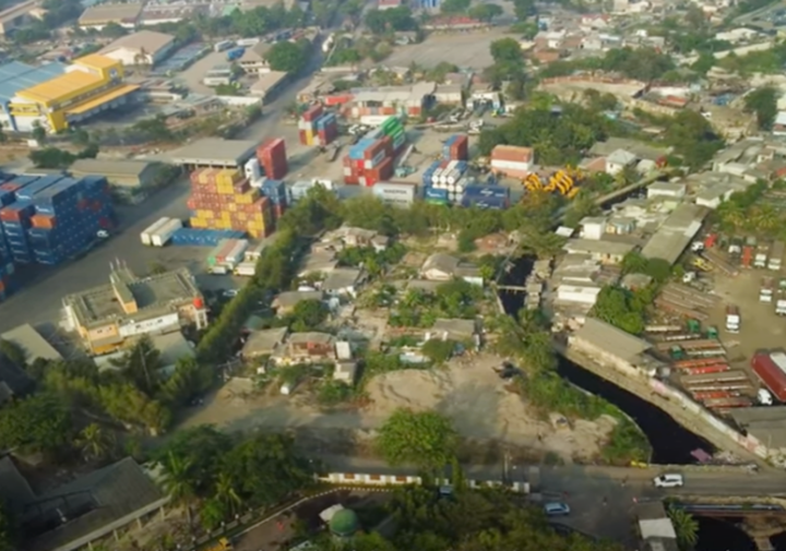 Aerial view of Gang Lengkong, Jakarta, Indonesia.