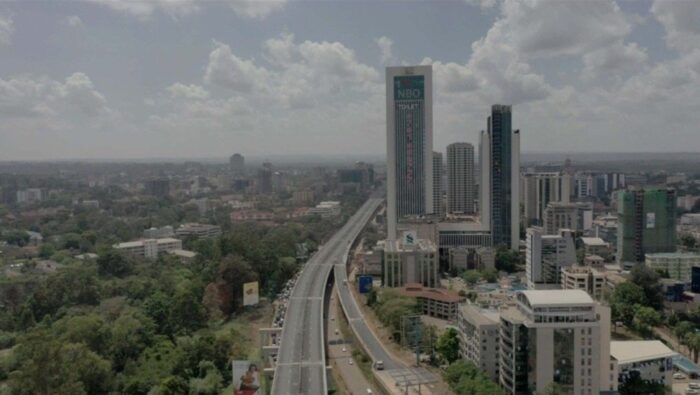 Aerial image of a cityscape in Nairobi.
